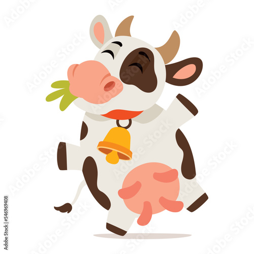 Fototapeta Naklejka Na Ścianę i Meble -  Cartoon Illustration Of A Cow