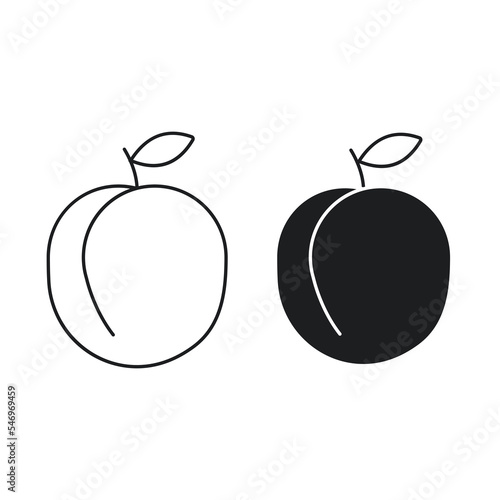 Plum flat icon. Peach pictogram for web