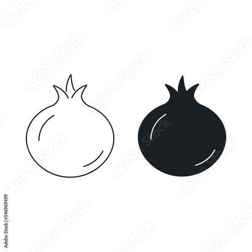 Pomegranate Outline Icon Design