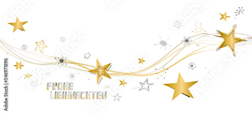 Sterne Band Banner Welle Frohe Weihnachten