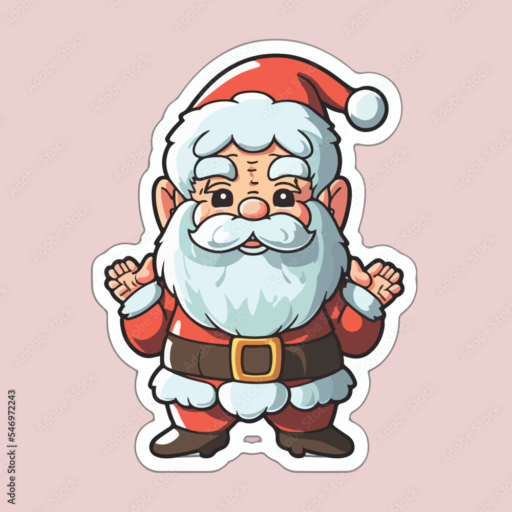Christmas Santa cartoon sticker, xmas happy Santa stickers elements. Winter collection Christmas Santa cartoon sticker, xmas happy Santa stickers elements. Winter collection