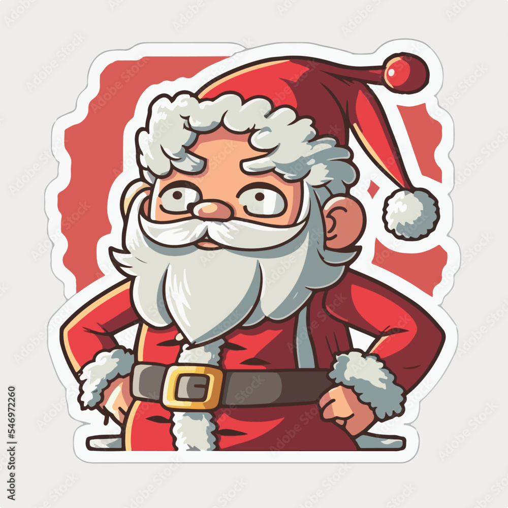 Christmas Santa cartoon sticker, xmas Santa stickers pack. Winter collection Christmas Santa cartoon sticker, xmas Santa stickers pack. Winter collection