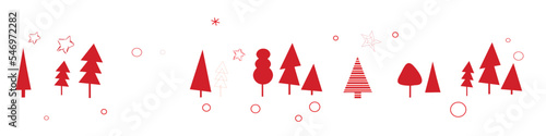 Weihnachten Skizze Zeichnung Rot Band Banner Rot