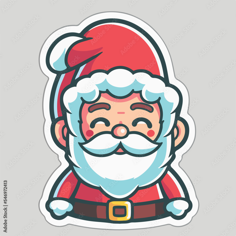 Christmas Santa sticker, xmas joyful Santa stickers elements. Winter holidays