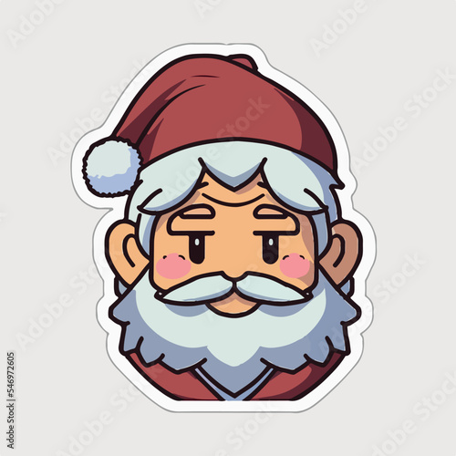 Christmas Santa sticker  xmas Santa character stickers. New-year holidays