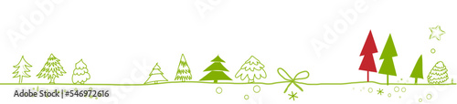 Weihnachten Baum Bäume Schleife Grün Band Banner