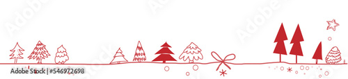Bäume Weihnachten Baum Rot Schleife Band Banner
