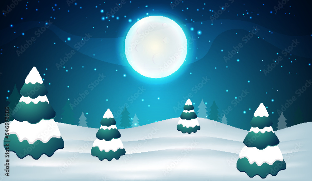 Naklejka premium Winter forest background vector background illustration