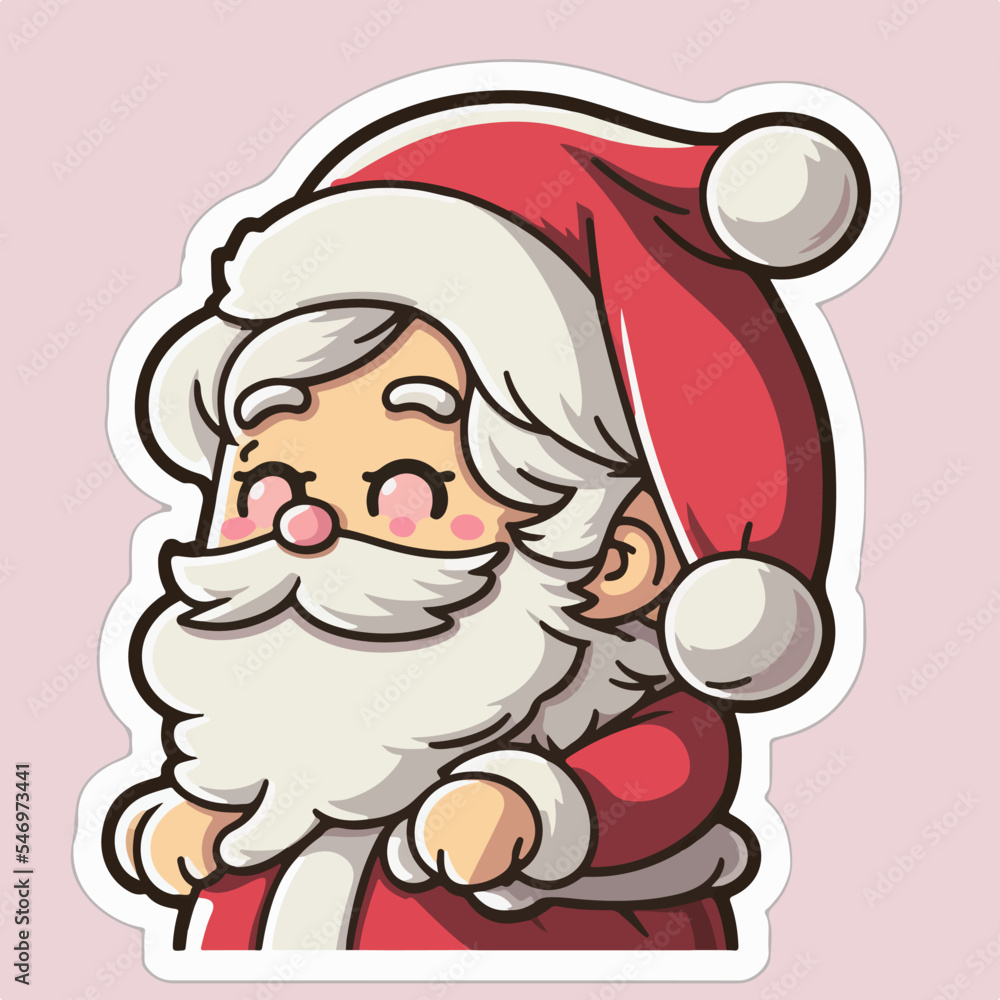 Sticker template with Santa Claus, xmas joyful Santa printable stickers sheet. New-year holidays Sticker template with Santa Claus, xmas joyful Santa printable stickers sheet. New-year holidays
