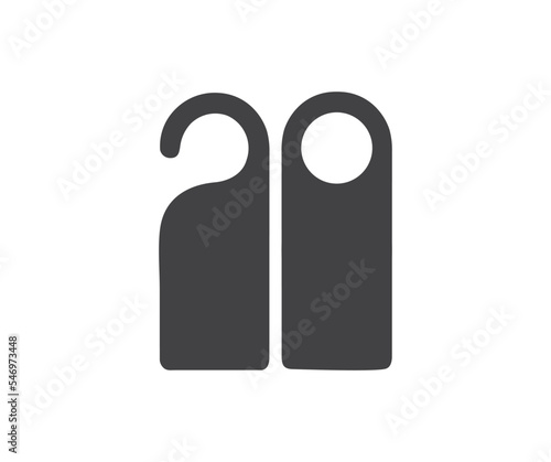 Set of door hangers on white background logo design. Door hanger flyer tags for room in hotel, resort, home. Tags on hotel door. Please do not disturb hotel design vector design and illustration.
