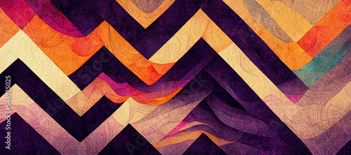 illustration of a colorful zig zag wallpaper background header in violet colors