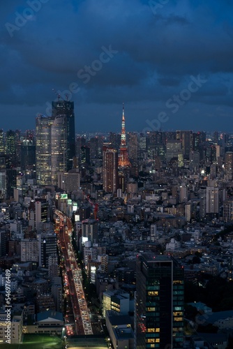 Photography Aerial view of Tokyo during night