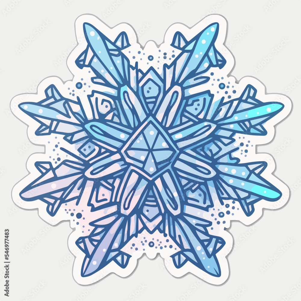 Christmas snowflake cartoon sticker, xmas snowflake stickers elements. New-year collection Christmas snowflake cartoon sticker, xmas snowflake stickers elements. New-year collection