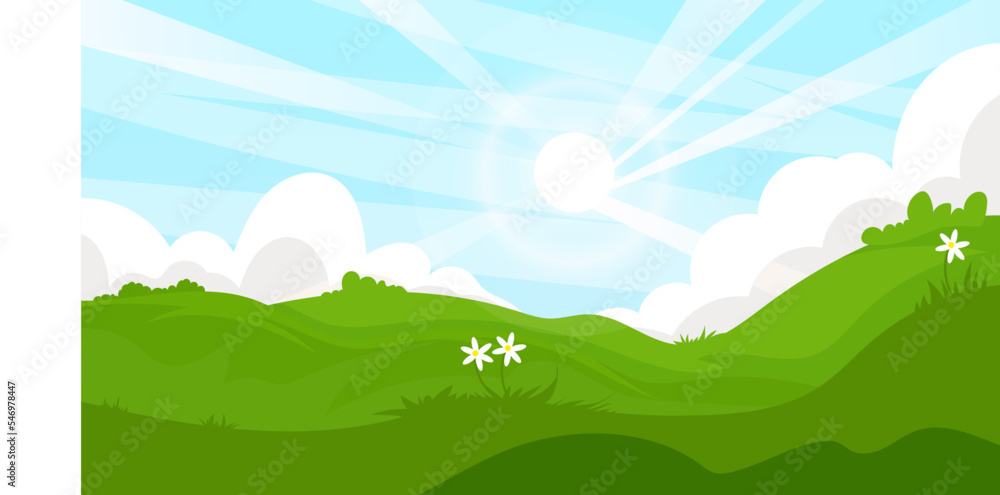 Obraz premium Natural landscape Cartoon vector illustration