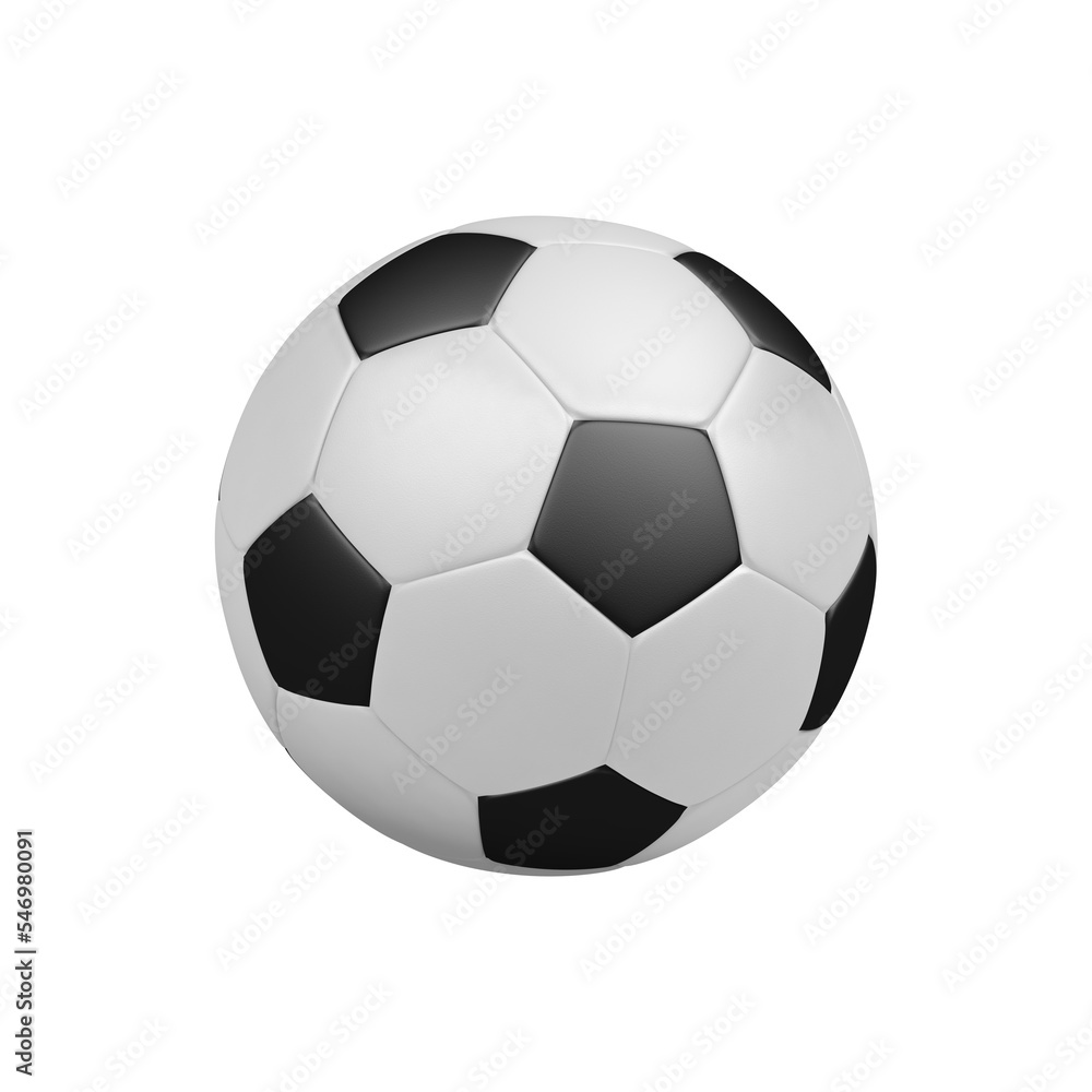 Fototapeta premium Soccer ball isolated on white background. 3d illustration.