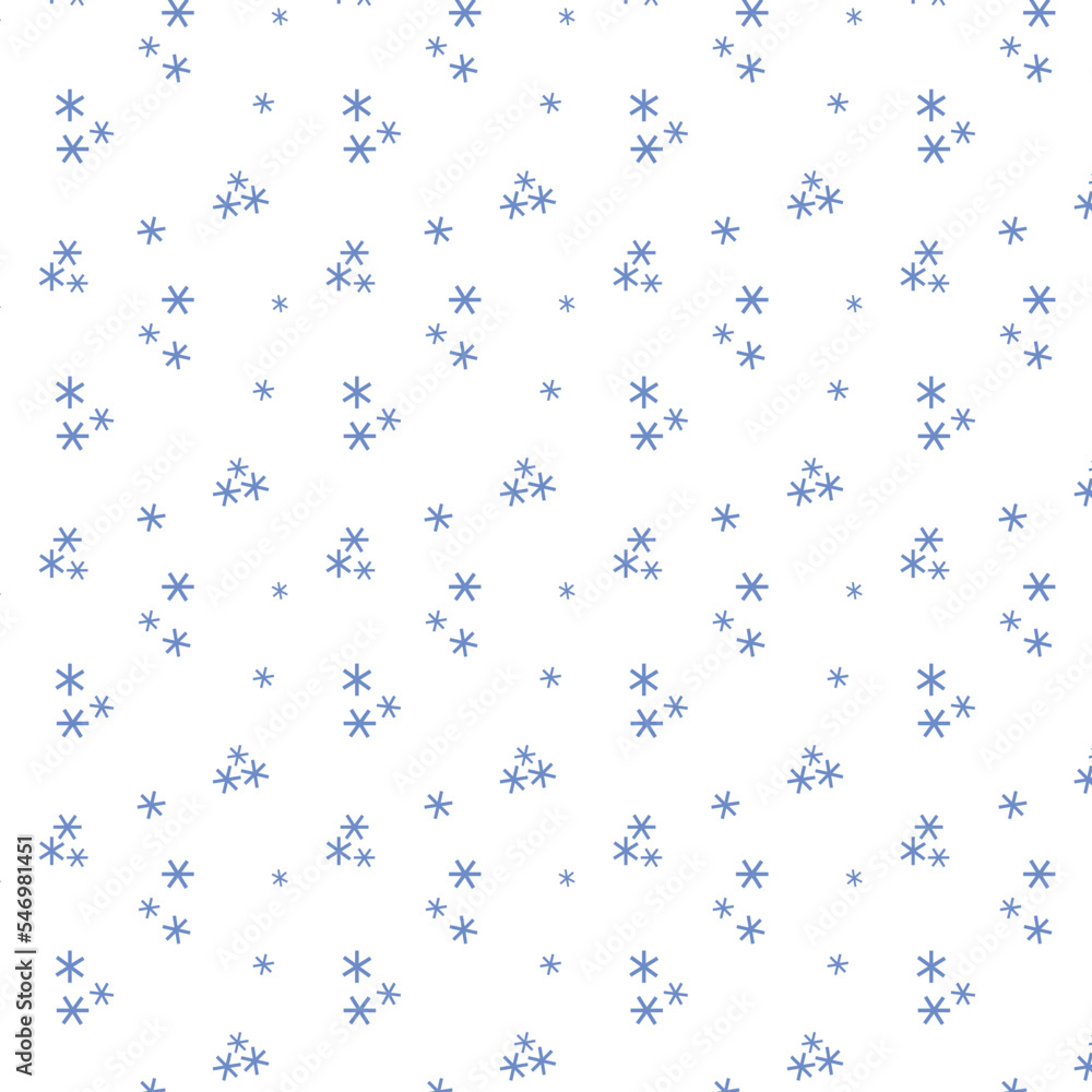Seamless snowflakes pattern. Vector blue snow flakes illustration on white background Seamless snowflakes pattern. Vector blue snow flakes illustration on white background