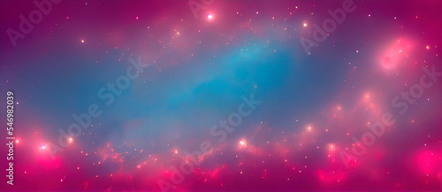 Mood abstract pink and blue space texture background with stars,  Generative AI	