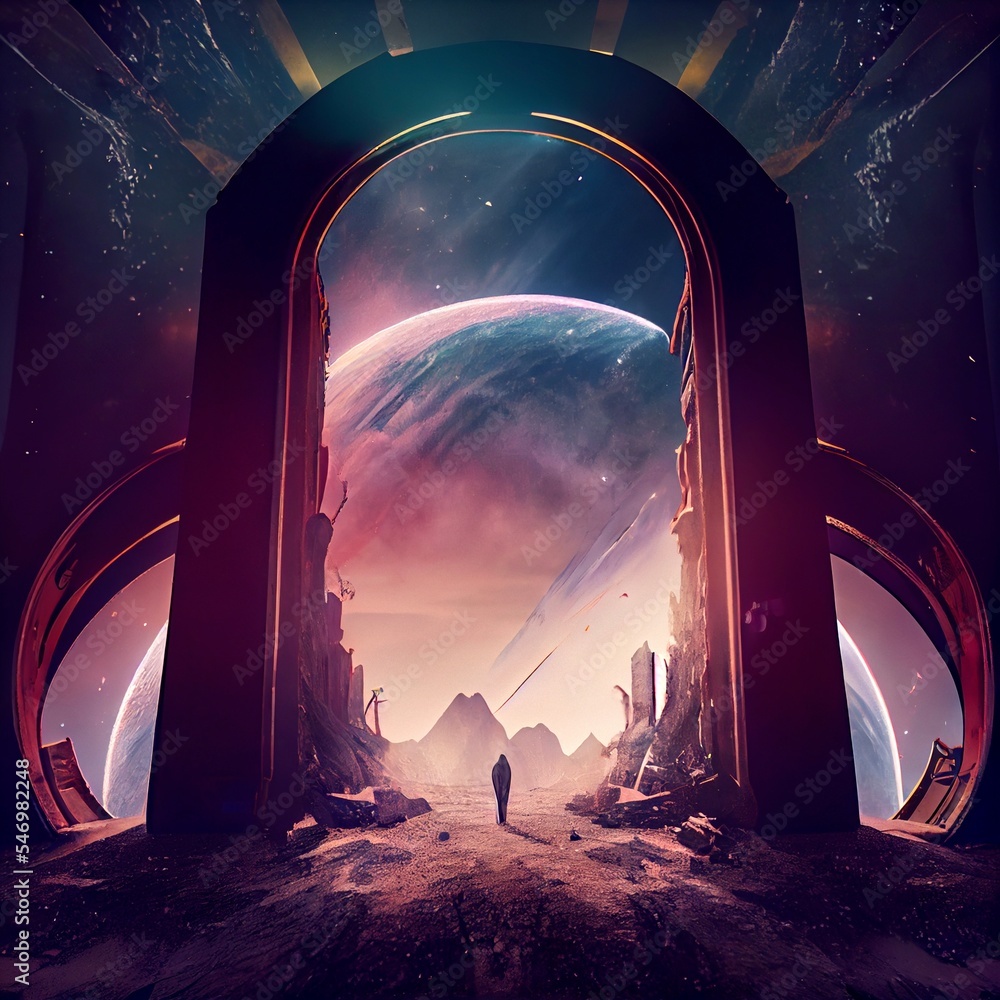 Midjourney render of a fantasy landscape ilustração do Stock | Adobe Stock