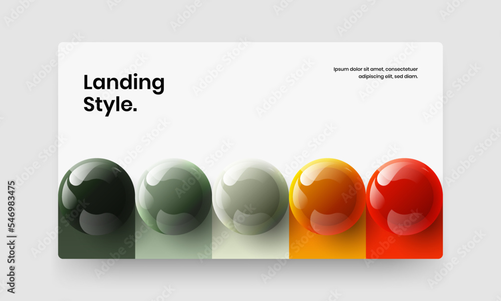 Creative handbill vector design concept. Clean realistic balls site template.