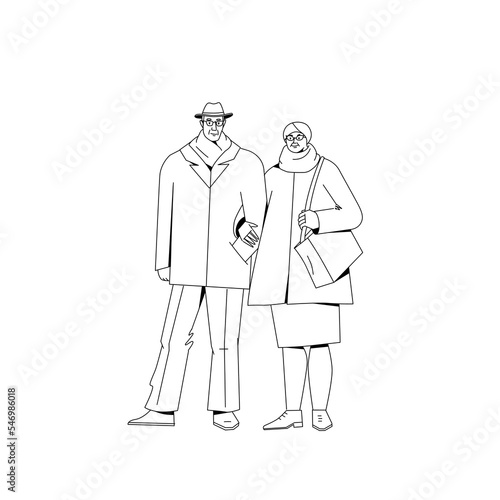 Stylish elderly in fashion casual clothing. Happy aged person in fashionable outfit. © marinadreams