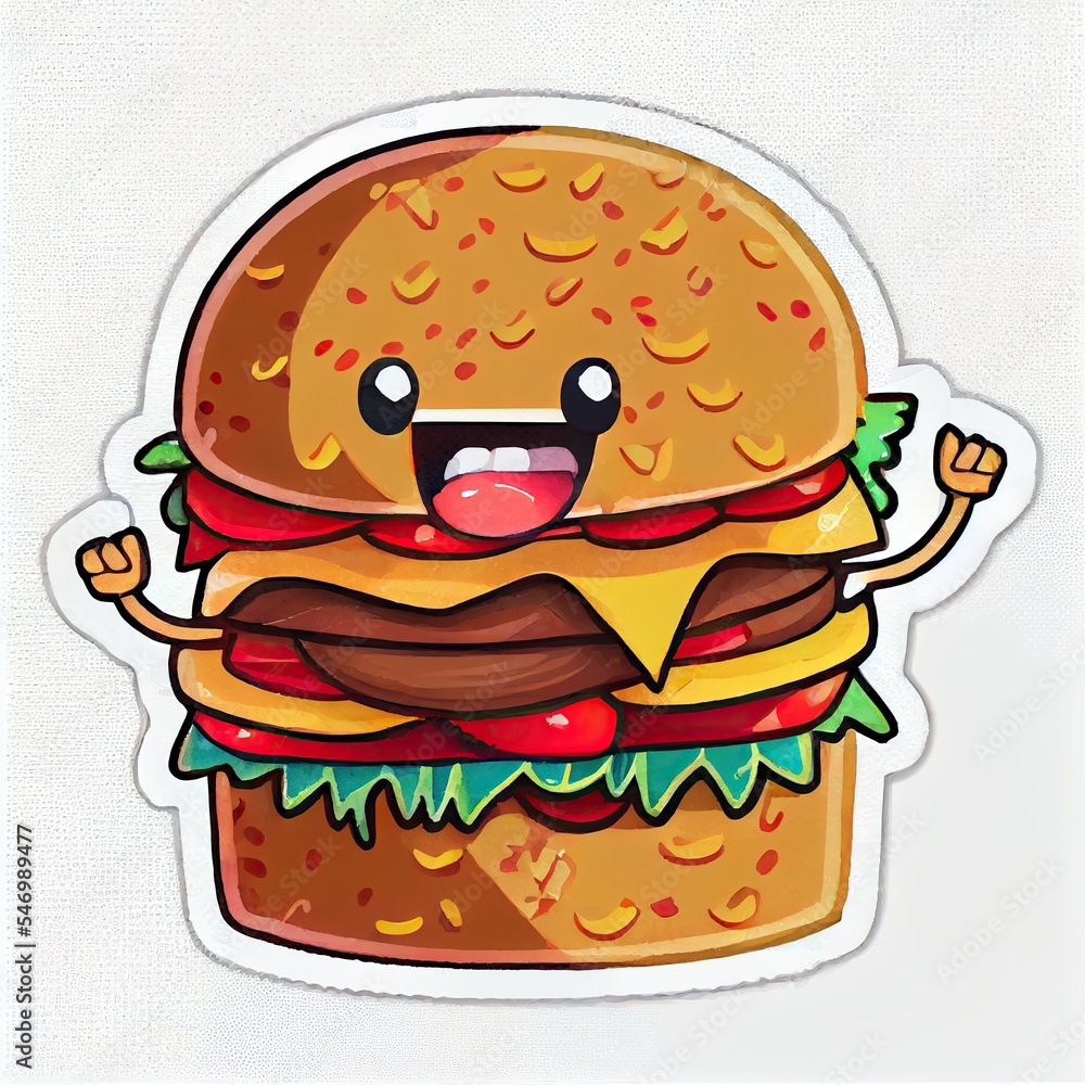 Hamburger cheeseburger sticker logo cartoon emoji Hamburger cheeseburger sticker logo cartoon emoji