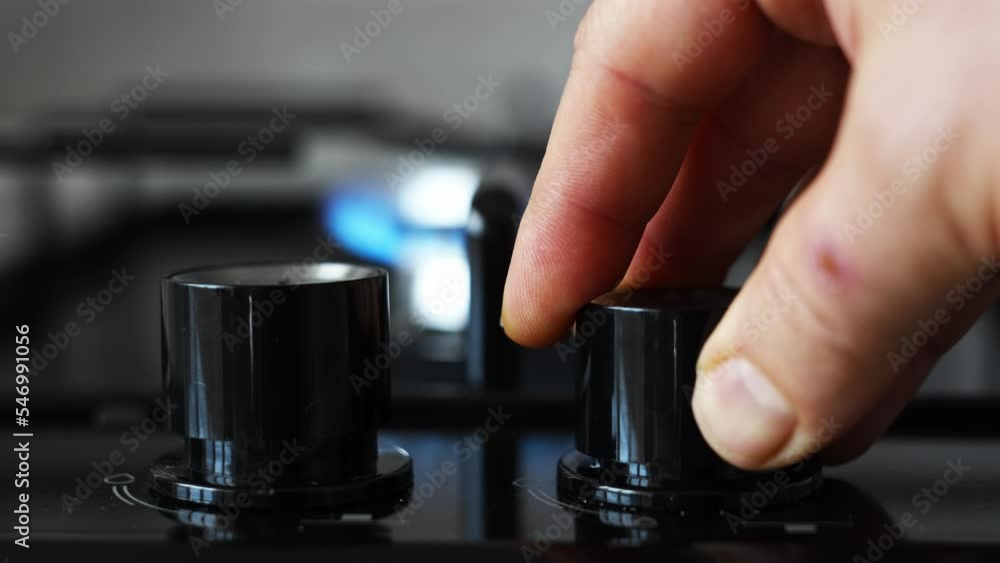 switches of automatic ignition. the fire of the gas burner on the stove.