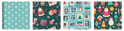 Christmas pattern collection for fabric, wrapping paper and wallpaper