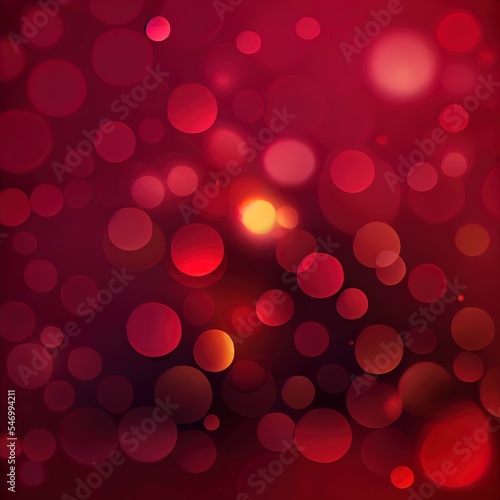 Bokeh light, shimmering blur spot lights on red.