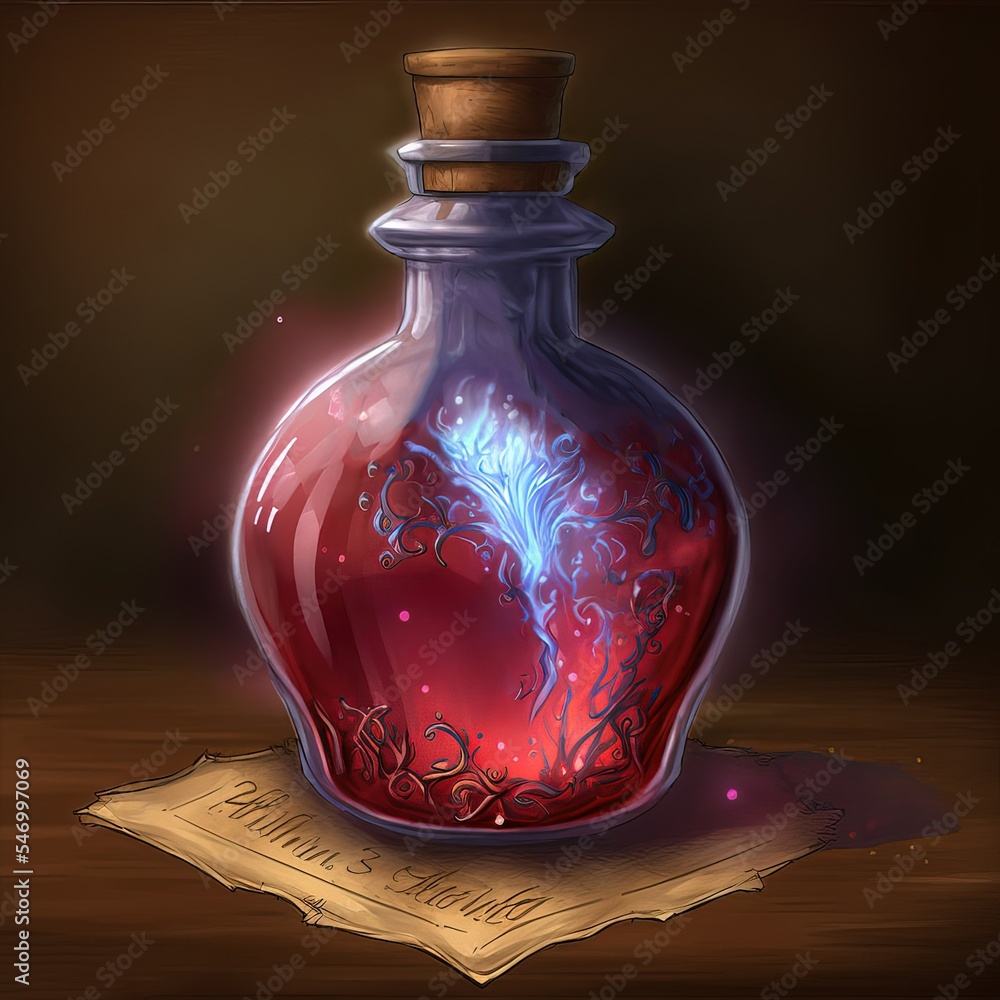 potion magique, flacon d'élixir coloré Stock Illustration
