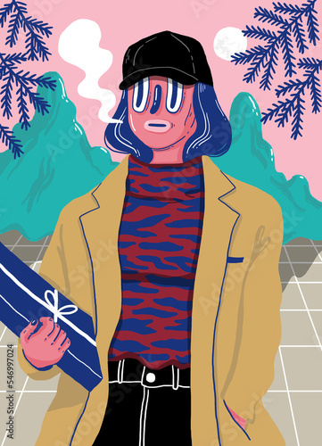 Woman with a present