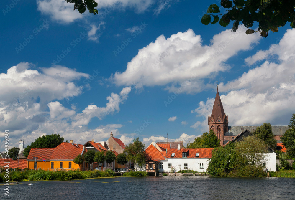 View at the Danish city Assens on the island of Funen