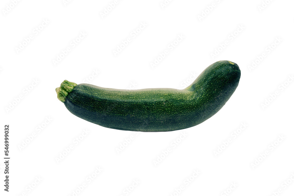 An isolated curved thick zucchini, intense green smooth texture. Front shot.
An isolated curved thick zucchini, intense green smooth texture. Front shot.