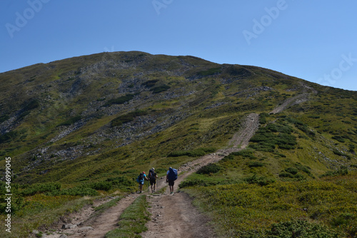 hiking in the mountains