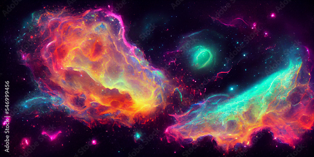 Galaxy and nebula, space