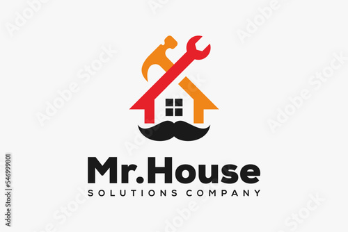 building shop logo with hammer and wrench