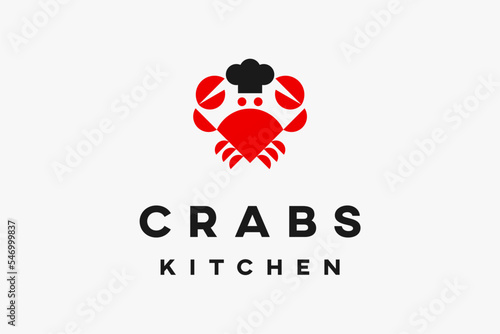 crab logo with chef hat