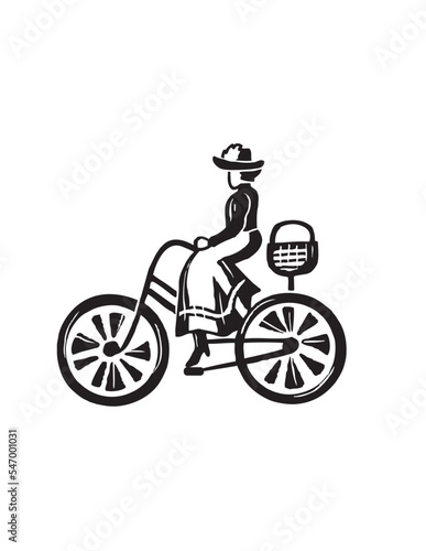 woman riding bicycle
