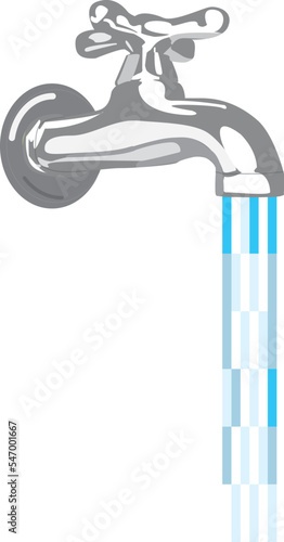 water flowing from the faucet