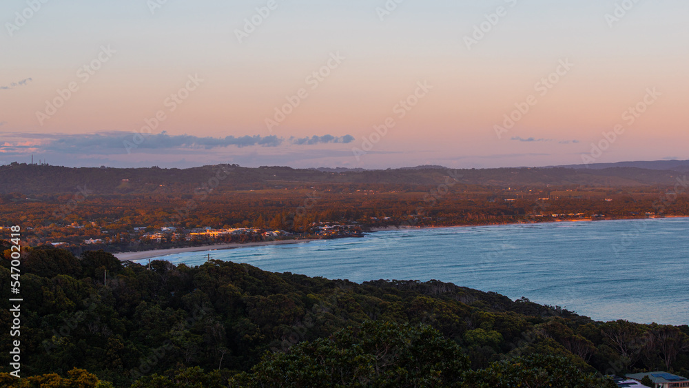 Sunrise view of Byron Bay, NSW, Australia.