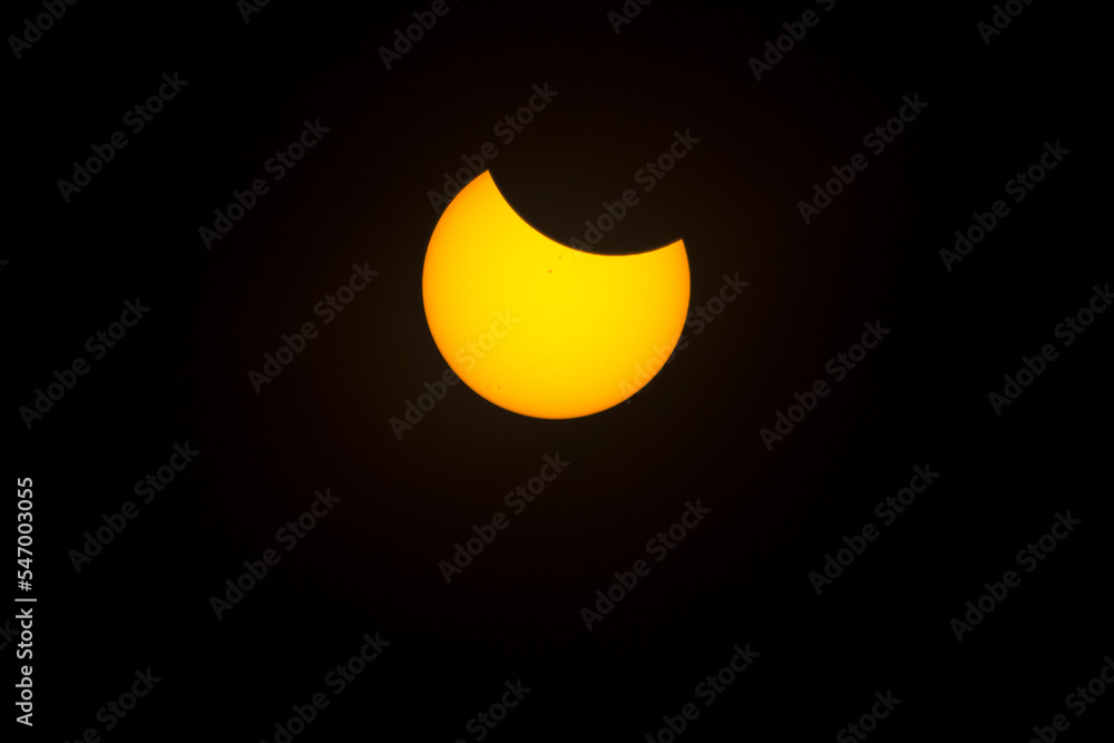 Partial Solar Eclipse seen from Manzanita Lake, Lassen Vulcanic National Park, California on August 21st 2017 Partial Solar Eclipse seen from Manzanita Lake, Lassen Vulcanic National Park, California on August 21st 2017
