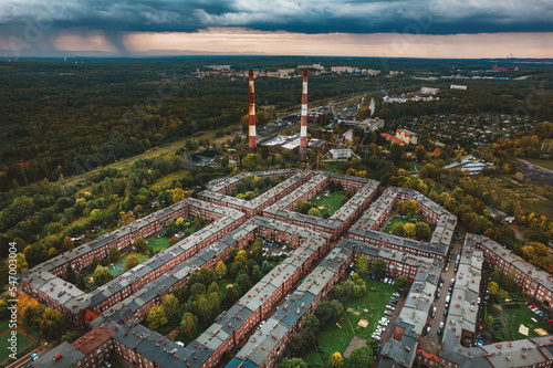 Obraz na płótnie Katowice, Nikiszowiec, Familoki w salonie