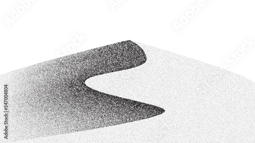 Grain dune desert. Stipple eastern landscape and terrain background. Sand hill in dot work style. Textured gradient illustration. 