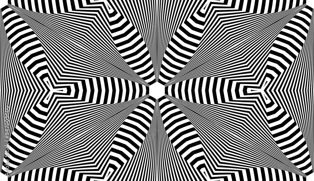 Abstract Seamless Geometric Pattern. Striped Black and White Texture.