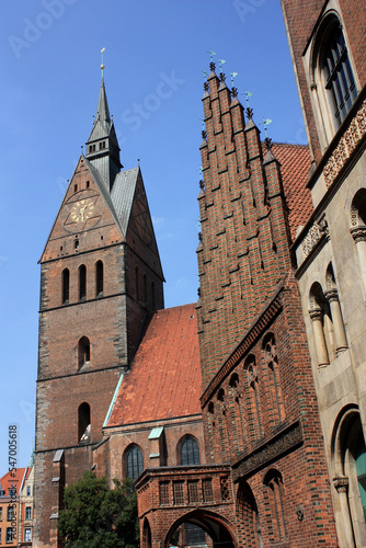 Market Church and Old Townhall in Hanover  Germany 