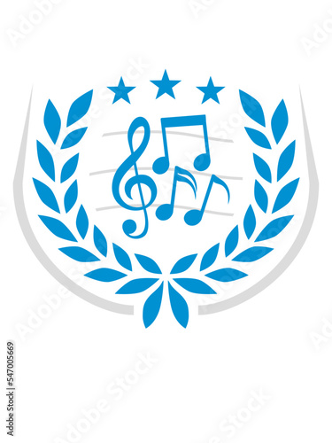 Musik Noten Notenschlüssel Lorbeerkranz 