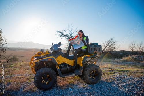 Girl riding a quad bike