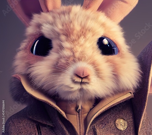 cartoon rabbit in a coat