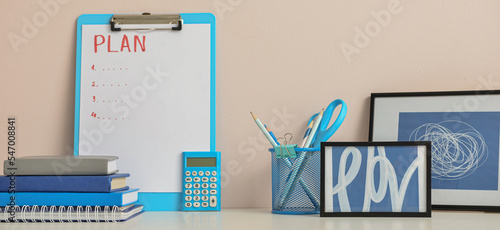Stationery with notebooks a...