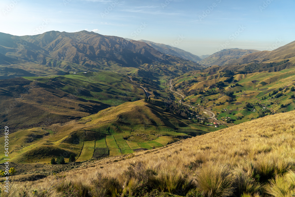 Beautiful view of mountains, hills and meadows. Landscapes of national parks of South America