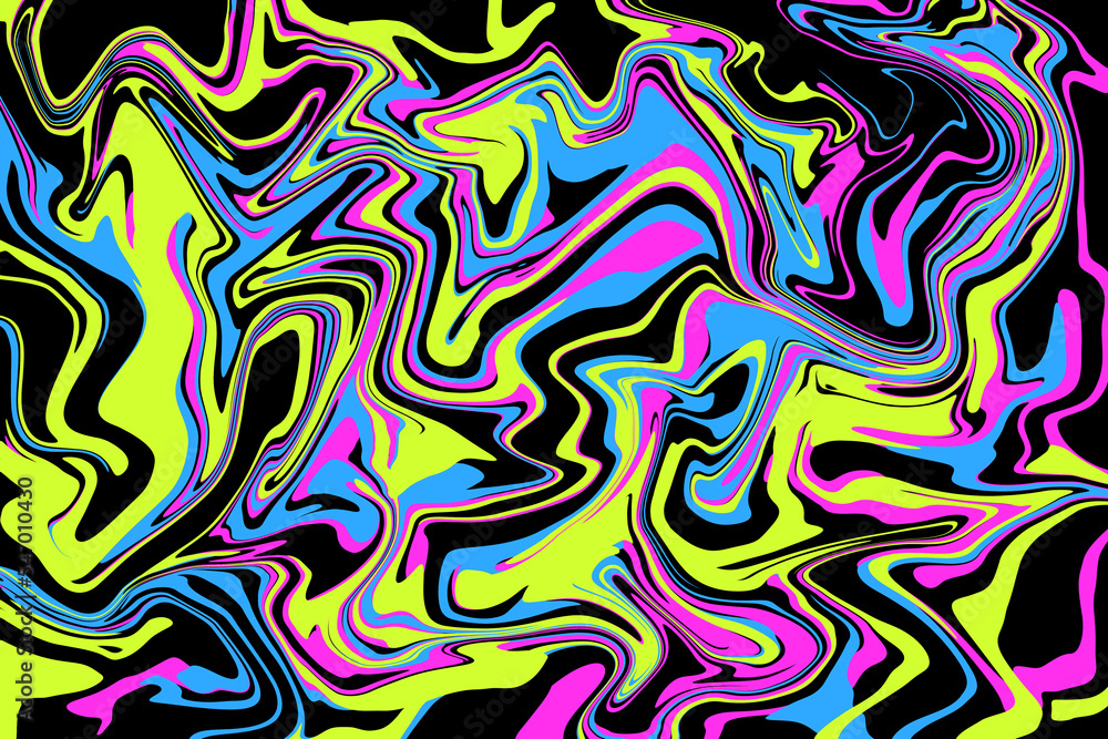 Neon liquid paint abstract wallpaper and design